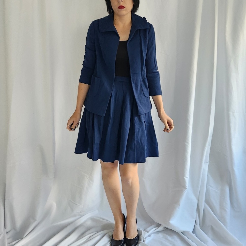 80s‎ Blue Wool Skirt Set